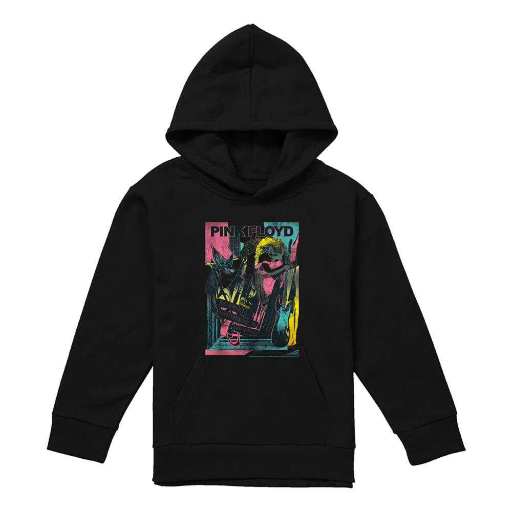 Black - Front - Pink Floyd Childrens-Kids Knebworth Hoodie