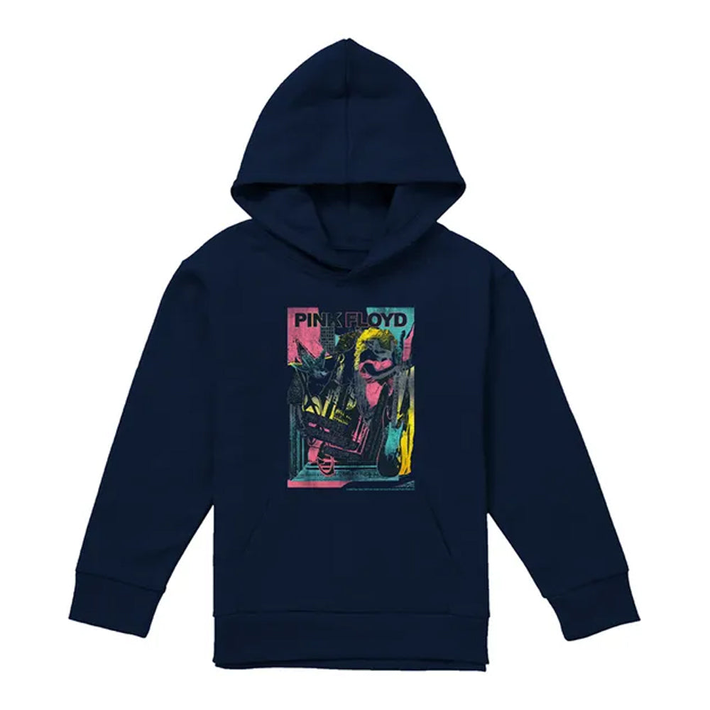 Navy - Front - Pink Floyd Childrens-Kids Knebworth Hoodie