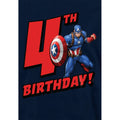 Navy - Side - Captain America Childrens-Kids Pull Over 4th Birthday Hoodie