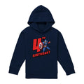 Navy - Front - Captain America Childrens-Kids Pull Over 4th Birthday Hoodie