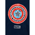 Navy - Side - Captain America Childrens-Kids Shield Chalk Board Pull Over Hoodie