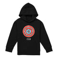 Black - Front - Captain America Childrens-Kids Shield Chalk Board Pull Over Hoodie