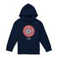 Navy - Front - Captain America Childrens-Kids Shield Chalk Board Pull Over Hoodie