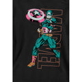Black - Side - Captain America Childrens-Kids Emerge Pull Over Hoodie