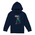 Navy - Front - Captain America Childrens-Kids Emerge Pull Over Hoodie