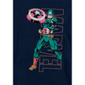 Navy - Side - Captain America Childrens-Kids Emerge Pull Over Hoodie
