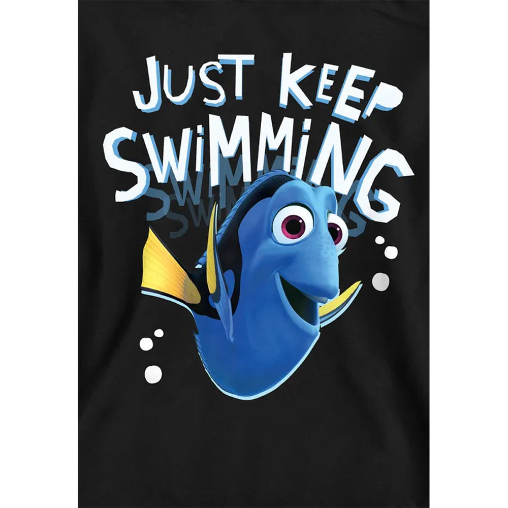 Black - Side - Finding Nemo Childrens-Kids Just Keep Swimming Dory Hoodie