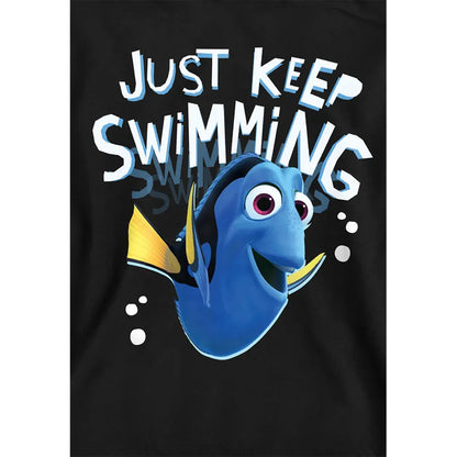 Black - Side - Finding Nemo Childrens-Kids Just Keep Swimming Dory Hoodie