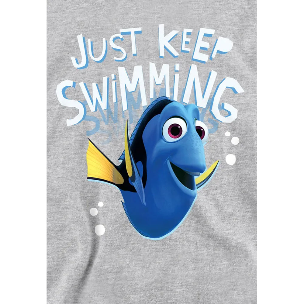 Athletic Heather - Side - Finding Nemo Childrens-Kids Just Keep Swimming Dory Hoodie