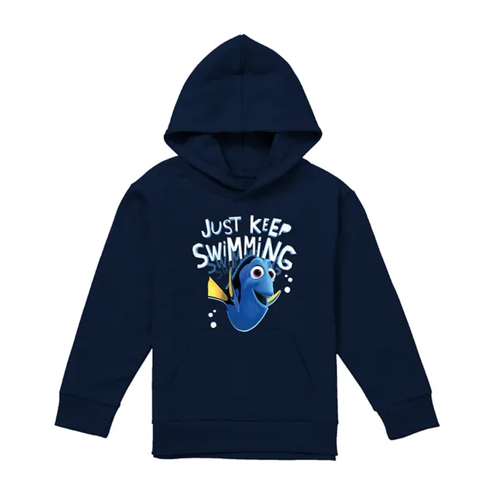Navy - Front - Finding Nemo Childrens-Kids Just Keep Swimming Dory Hoodie