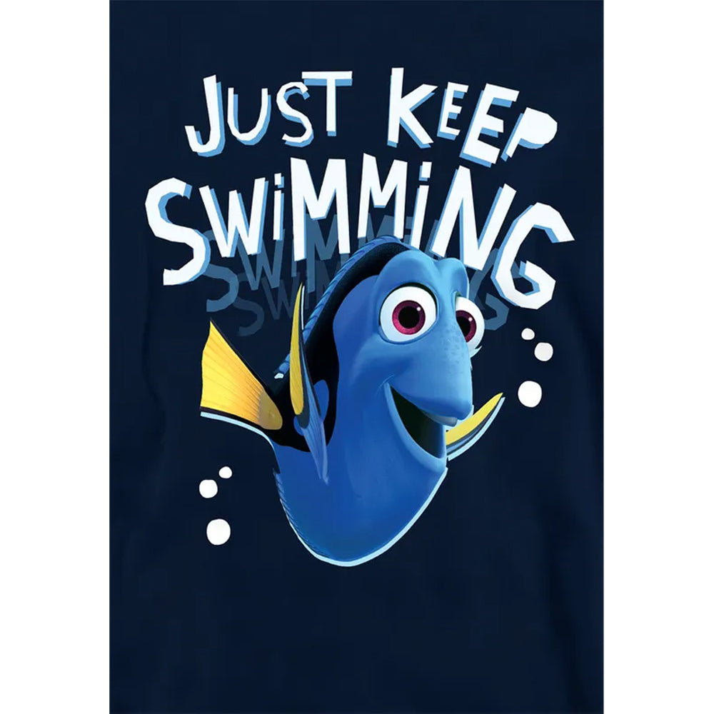 Navy - Side - Finding Nemo Childrens-Kids Just Keep Swimming Dory Hoodie
