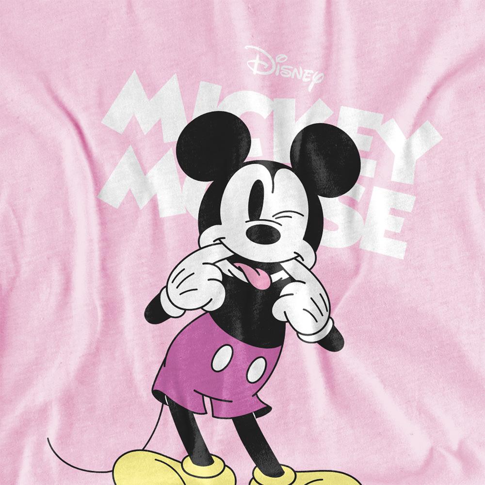 Light Pink - Side - Disney Childrens-Kids Mickey Mouse Silly Face Hoodie