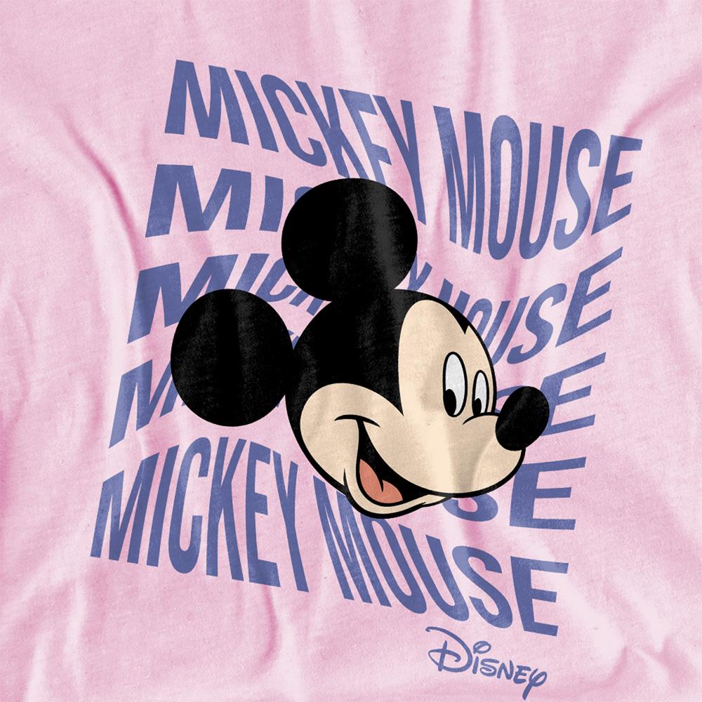 Light Pink - Side - Disney Childrens-Kids Mickey Text Head Hoodie