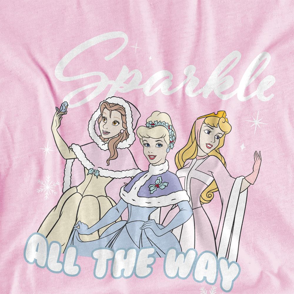 Light Pink - Side - Disney Princess Childrens-Kids Sparkle All The Way Hoodie