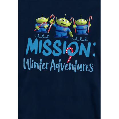 Navy - Side - Toy Story Childrens-Kids Mission Winter Adventure Aliens At Christmas Hoodie