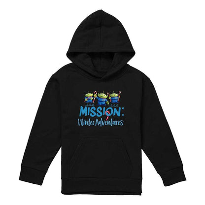 Black - Front - Toy Story Childrens-Kids Mission Winter Adventure Aliens At Christmas Hoodie