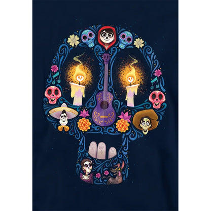 Navy - Side - Coco Childrens-Kids Day Of The Dead Skull Ernesto Miguel Hector Hoodie