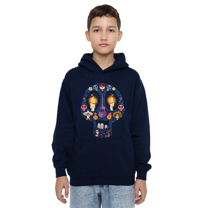 Navy - Lifestyle - Coco Childrens-Kids Day Of The Dead Skull Ernesto Miguel Hector Hoodie