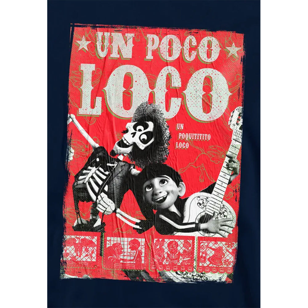Navy - Side - Coco Childrens-Kids Un Poco Loco Miguel & Hector Poster Hoodie