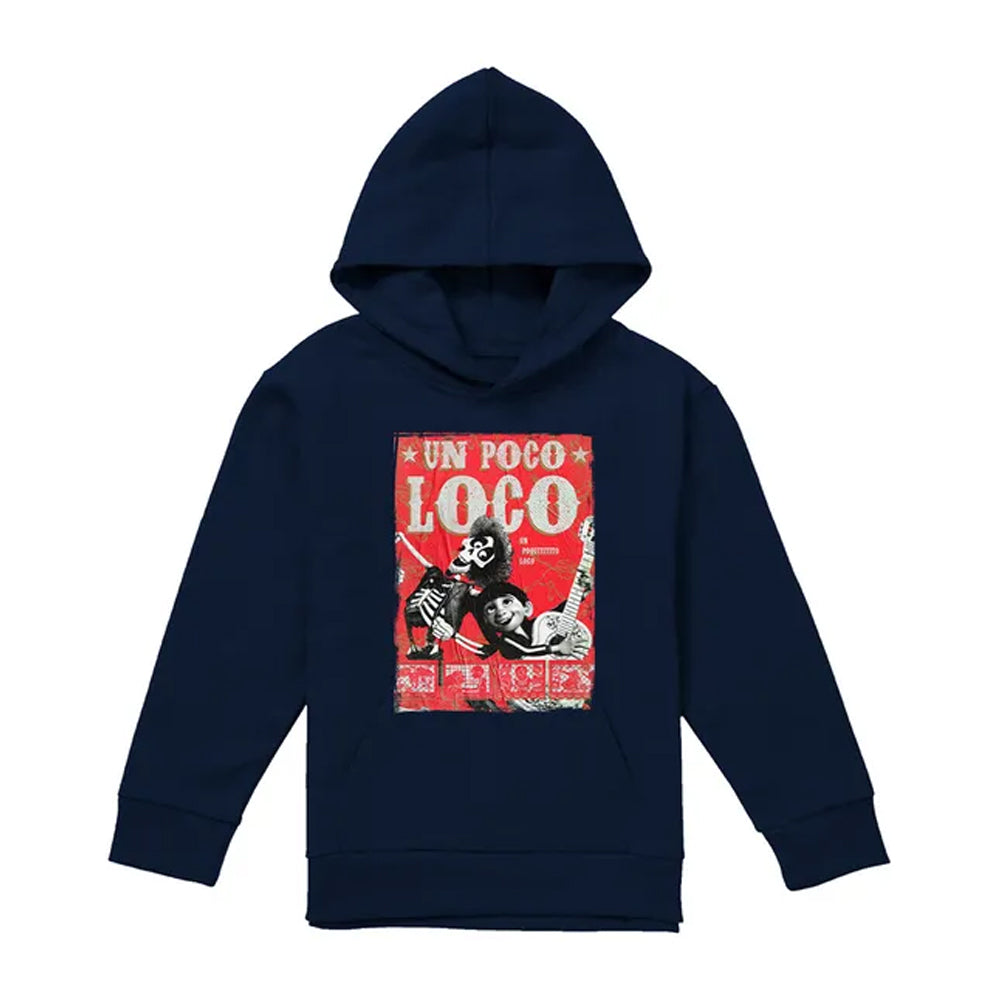 Navy - Front - Coco Childrens-Kids Un Poco Loco Miguel & Hector Poster Hoodie