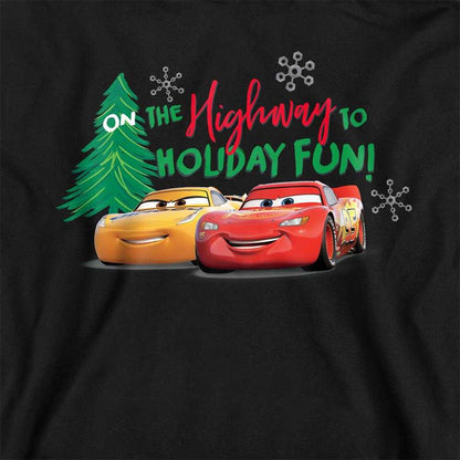 Black - Pack Shot - Cars Childrens-Kids Highway To Holiday Fun Lightning McQueen Christmas Hoodie