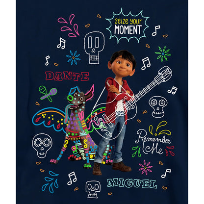 Navy - Pack Shot - Coco Childrens-Kids Miguel Dante Movie Quotes And Colourful Doodles Hoodie