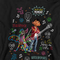 Black - Pack Shot - Coco Childrens-Kids Miguel Dante Movie Quotes And Colourful Doodles Hoodie