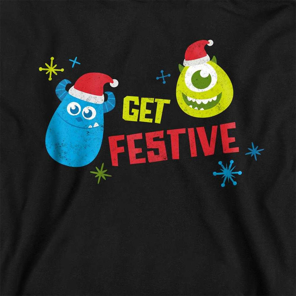 Black - Pack Shot - Monsters Inc Childrens-Kids Get Festive For Christmas Mike & Sulley Hoodie