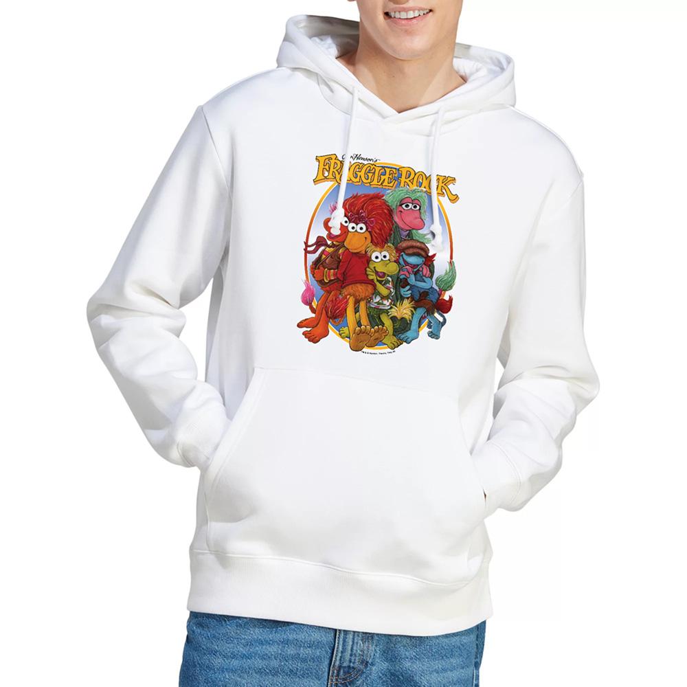 White - Side - Fraggle Rock Unisex Adult Group Hug Hoodie