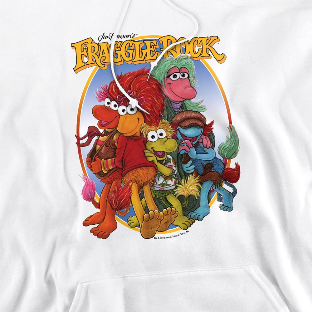 White - Pack Shot - Fraggle Rock Unisex Adult Group Hug Hoodie