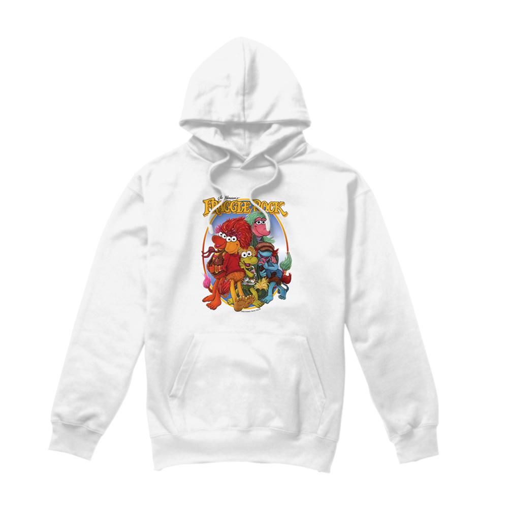 White - Front - Fraggle Rock Unisex Adult Group Hug Hoodie