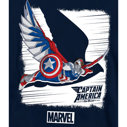 Navy - Pack Shot - Captain America Childrens-Kids Falcon Pull Over Hoodie