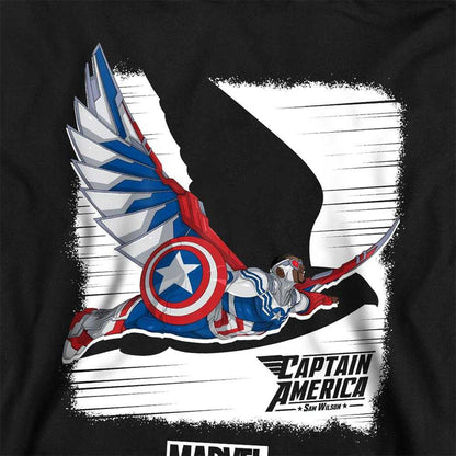 Black - Pack Shot - Captain America Childrens-Kids Falcon Pull Over Hoodie