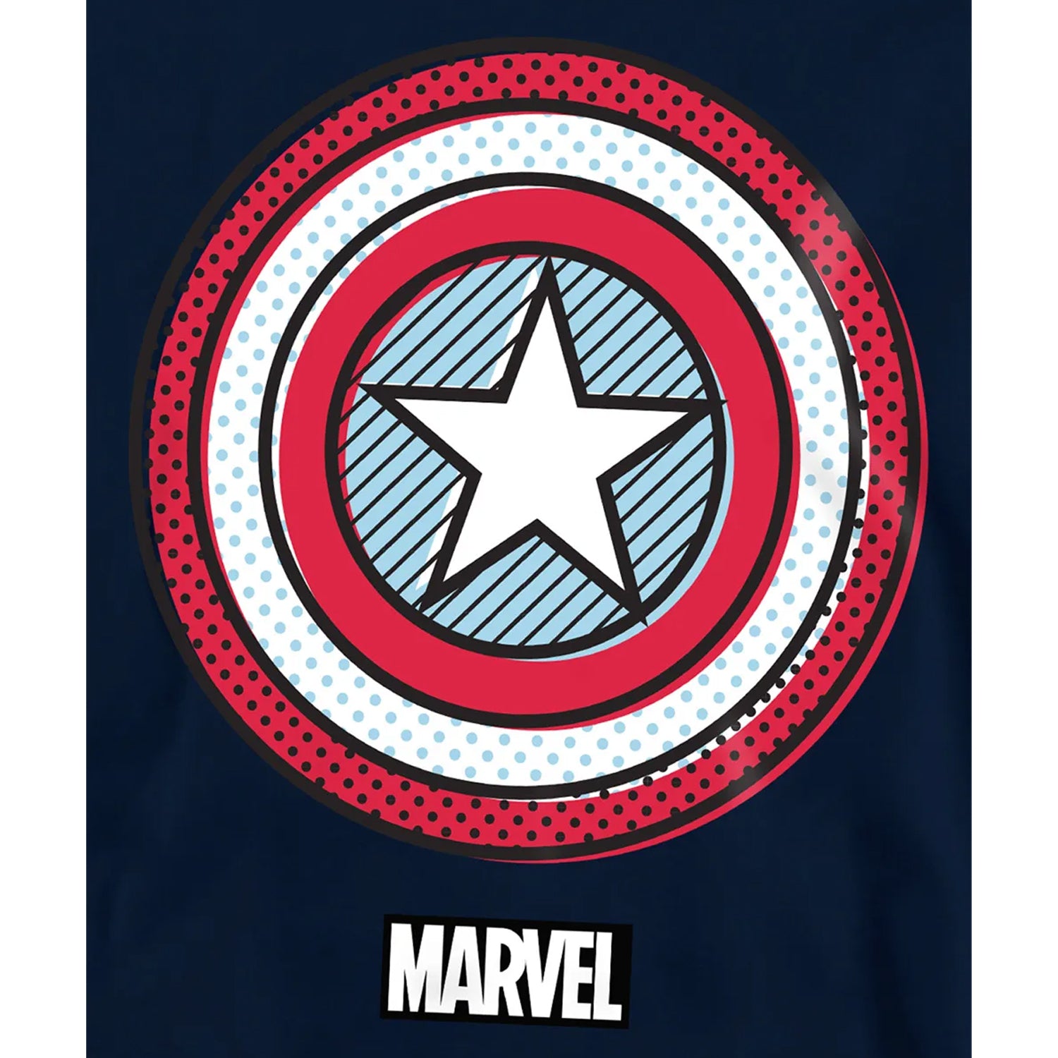 Navy - Pack Shot - Captain America Childrens-Kids Ziptone Shield Hoodie