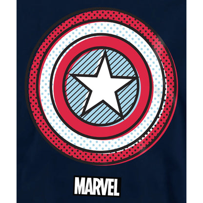 Navy - Pack Shot - Captain America Childrens-Kids Ziptone Shield Hoodie