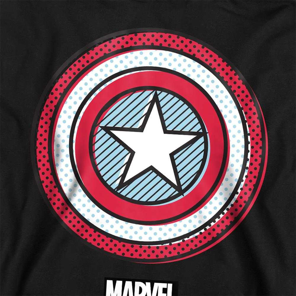 Black - Pack Shot - Captain America Childrens-Kids Ziptone Shield Hoodie