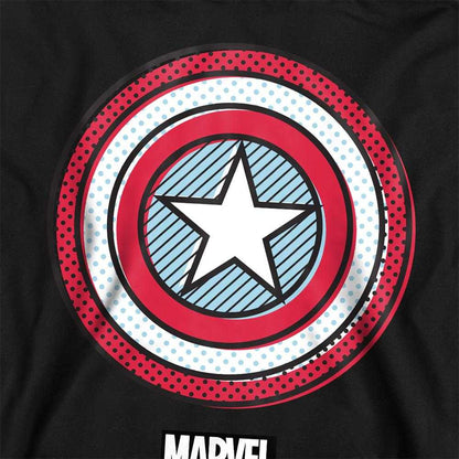 Black - Pack Shot - Captain America Childrens-Kids Ziptone Shield Hoodie
