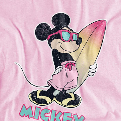 Light Pink - Side - Disney Childrens-Kids Gradient Surf Mickey Mouse Hoodie