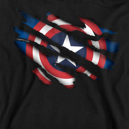 Black - Pack Shot - Captain America Childrens-Kids Pull Over Hoodie