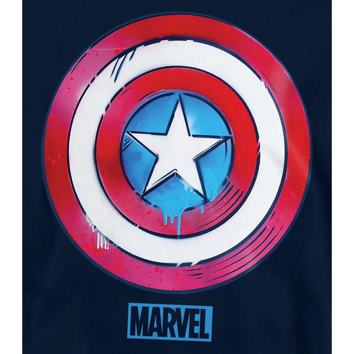 Navy - Pack Shot - Captain America Childrens-Kids Drip Shield Pull Over Hoodie