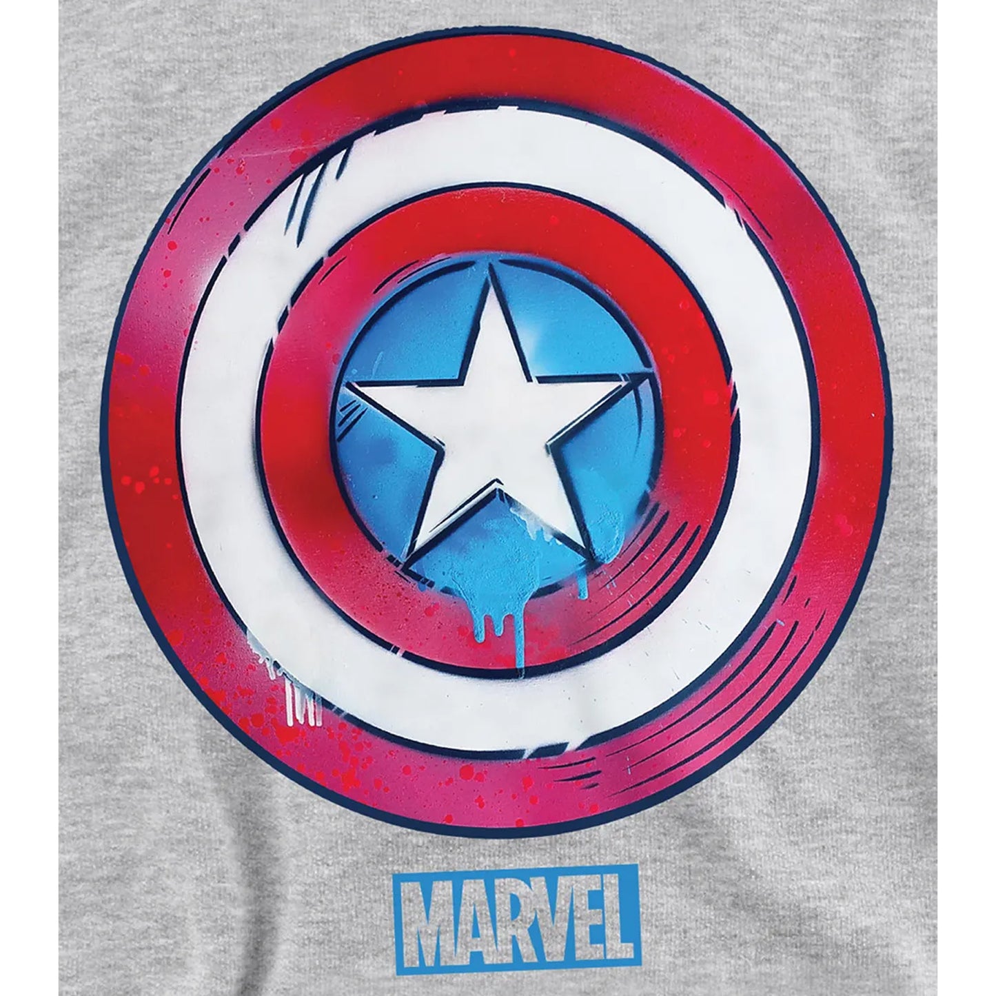 Athletic Heather - Pack Shot - Captain America Childrens-Kids Drip Shield Pull Over Hoodie