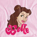 Light Pink - Side - Disney Princess Childrens-Kids Belle Face Hoodie