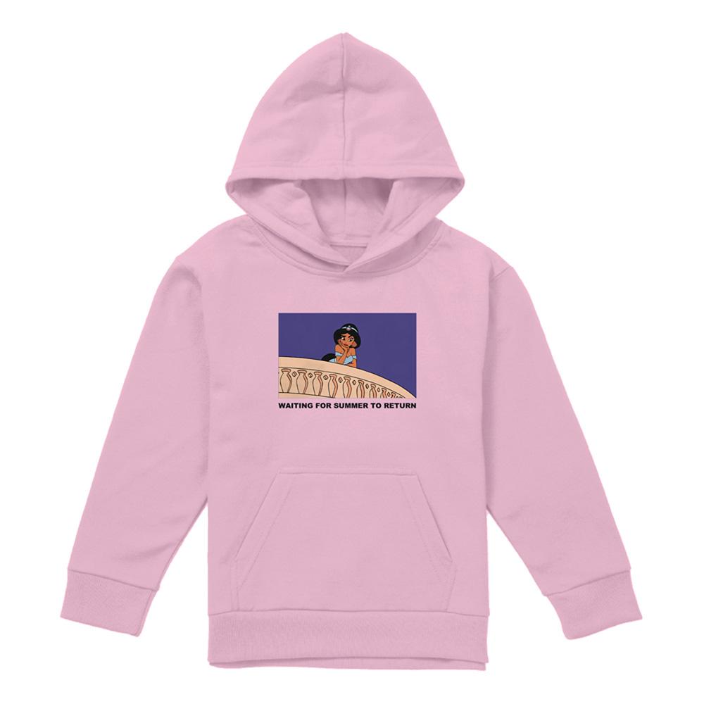 Light Pink - Front - Aladdin Childrens-Kids Waiting For Summer To Return Hoodie