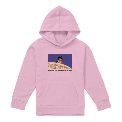 Light Pink - Front - Aladdin Childrens-Kids Waiting For Summer To Return Hoodie