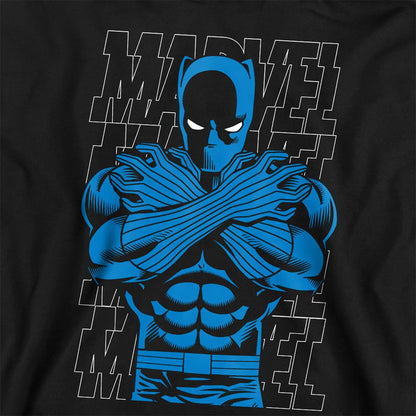 Athletic Heather - Pack Shot - Black Panther Childrens-Kids Stripes Pull Over Hoodie