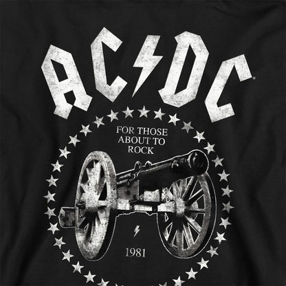 Black - Pack Shot - AC-DC Childrens-Kids About To Rock Cannon Hoodie