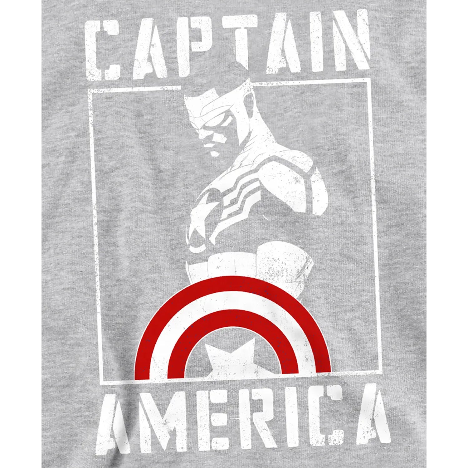 Athletic Heather - Pack Shot - Captain America Childrens-Kids Stencil Heather Pull Over Hoodie