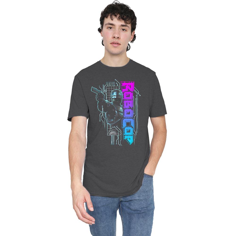 Charcoal - Side - Robocop Unisex Adult Neon Heather T-Shirt