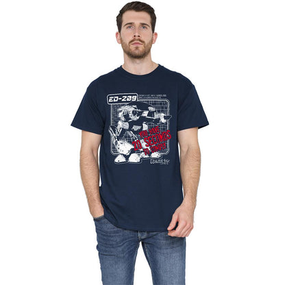 Navy - Side - Robocop Unisex Adult Ed 209 T-Shirt