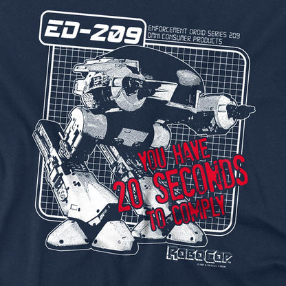 Navy - Pack Shot - Robocop Unisex Adult Ed 209 T-Shirt
